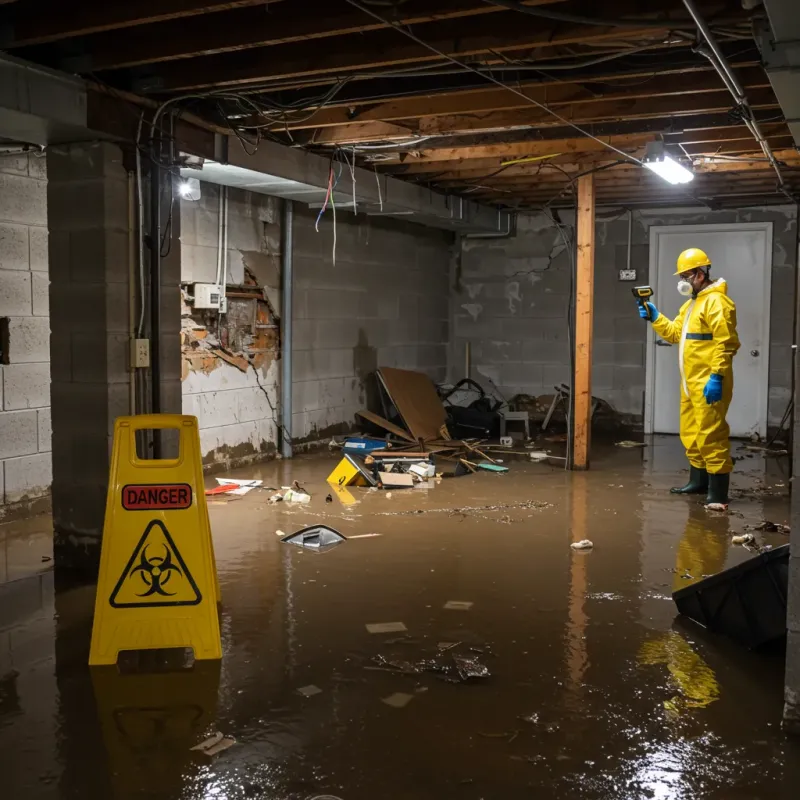 Flooded Basement Electrical Hazard in Madison County, NC Property