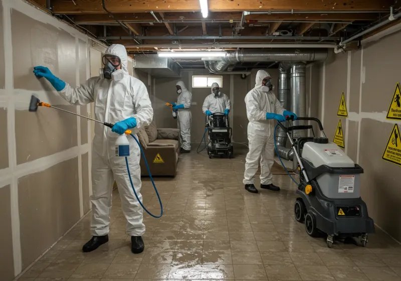 Basement Moisture Removal and Structural Drying process in Madison County, NC